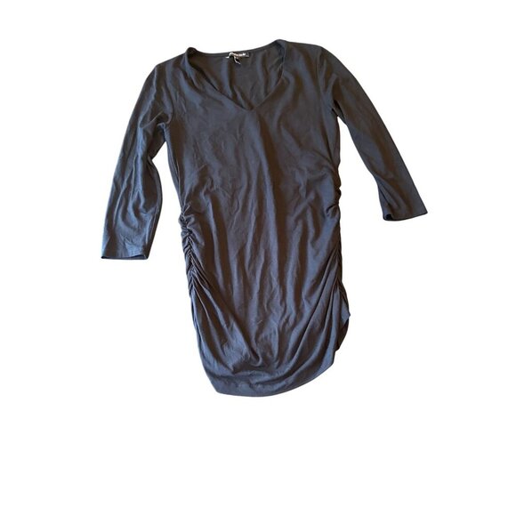 Isabella Oliver Black Ruched Maternity top Size 2 Viscose & Elastane - Picture 1 of 5